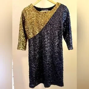 eliza j black and gold dress Eliza J Off-the-Shoulder Evening Dress EJ2M0055 main image 1